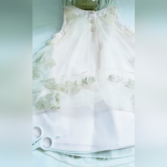 NEW Catherine Malandrino 2-Pc Set Embroidered Floral Tulle Dress and Bottom 12M - Picture 8 of 13